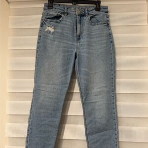 American Eagle Outfitters Light Blue Straight Leg Mom Jeans